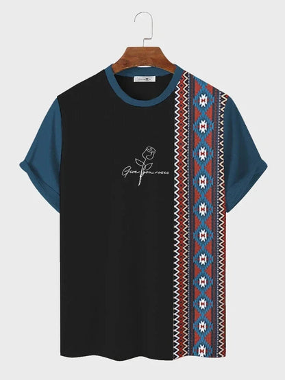Men's C'EST LA VIE Paris Color Block T-Shirt Beige Gray Brown Casual Short Sleeve Fashion Top    Home Decor Supply | Online Retail | ShoreShopper.com