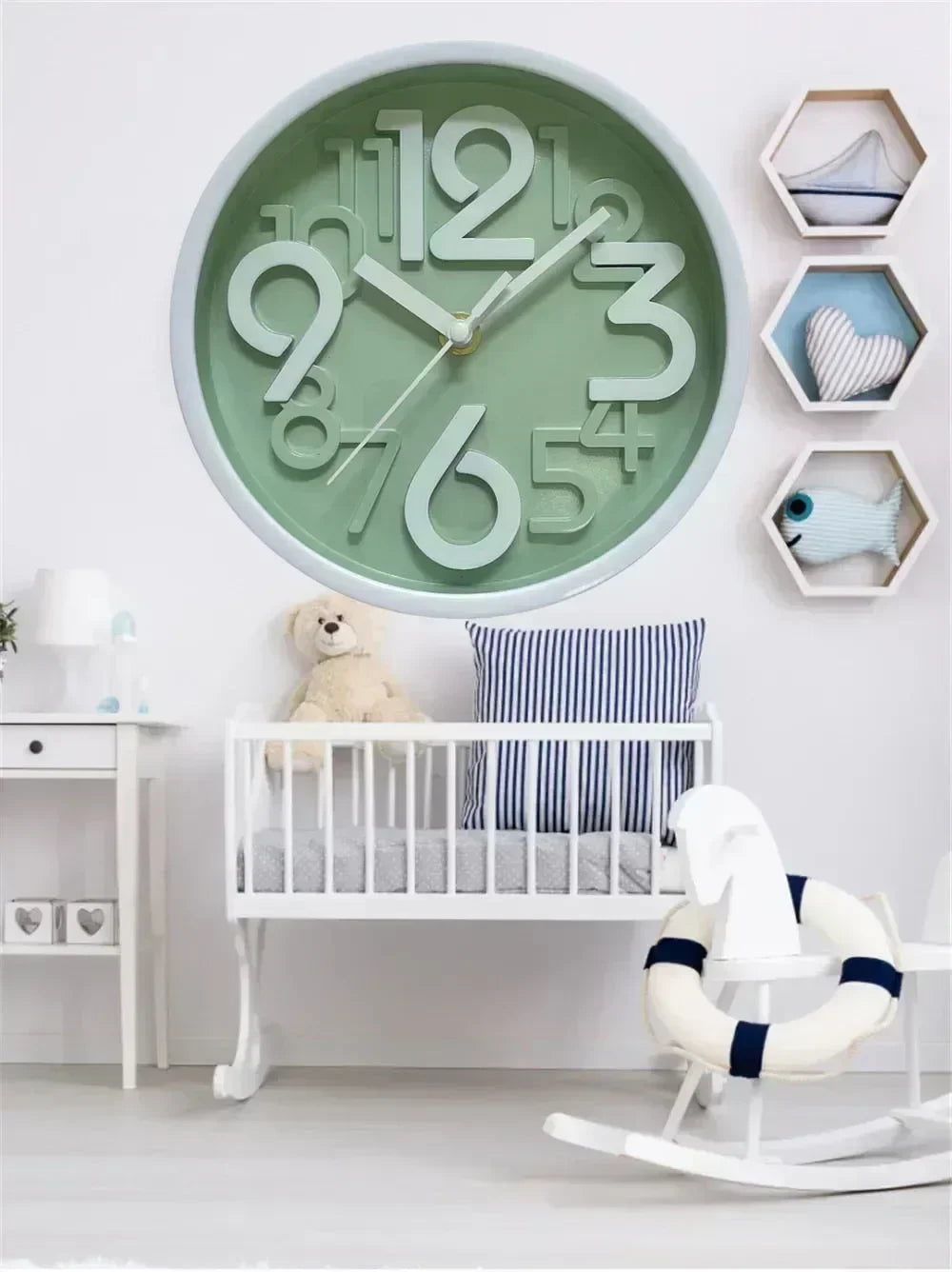 Children's Study Non-Ticking Wall Clock Luxury Silent Battery Operated Round Wall Clock for  Modern Simple Style Home Decor    Home Decor Supply | Online Retail | ShoreShopper.com