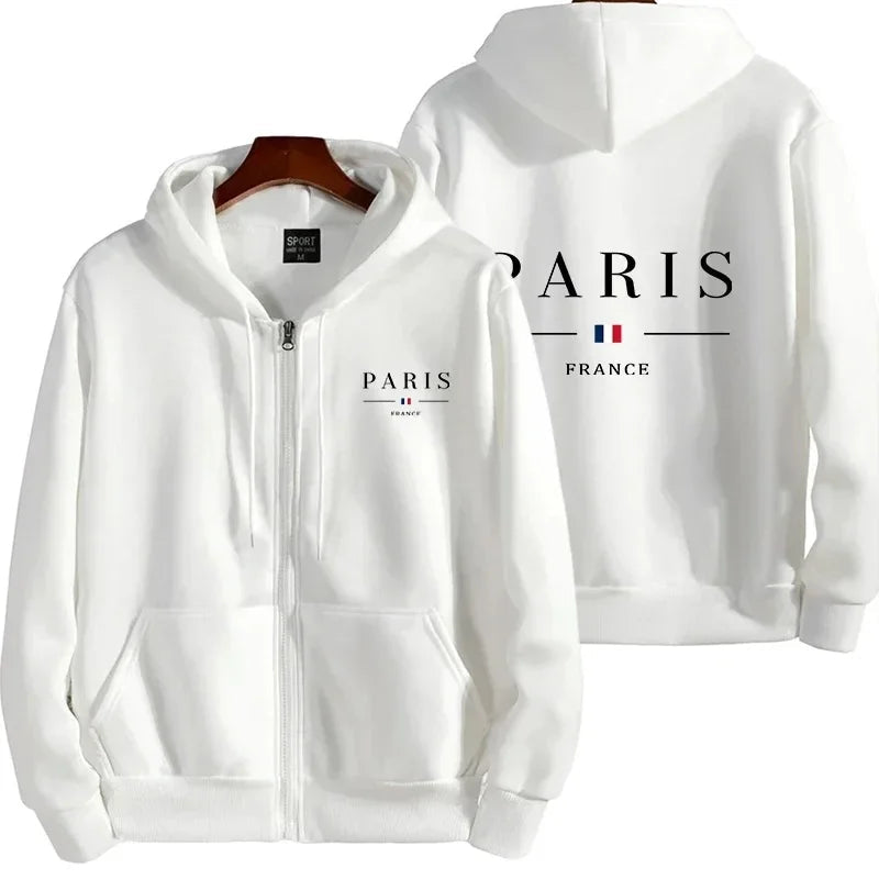 Paris Printing Men's Hoodie Outerwear Hot Sales Loose Zipper Tops Sports jogging Cost Casual Fashion Mens Sweatshirt Clothing    Home Decor Supply | Online Retail | ShoreShopper.com