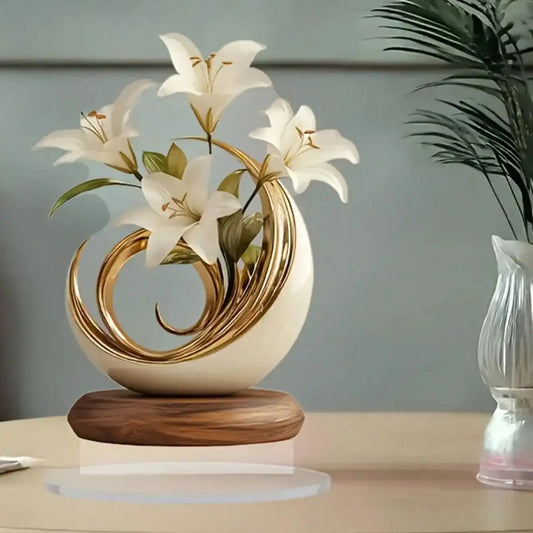 1 piece of lily desktop decoration ornament suitable for living room desktop and office decoraValentine Day wedding decor gifts    Home Decor Supply | Online Retail | ShoreShopper.com