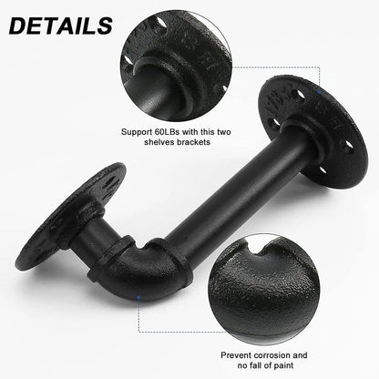 Replacement Heavy Duty Floating Shelf Brackets Black Coated Metal Cast Iron Shelves Brackets Wall Mount Wall Shelf Support    Home Decor Supply | Online Retail | ShoreShopper.com