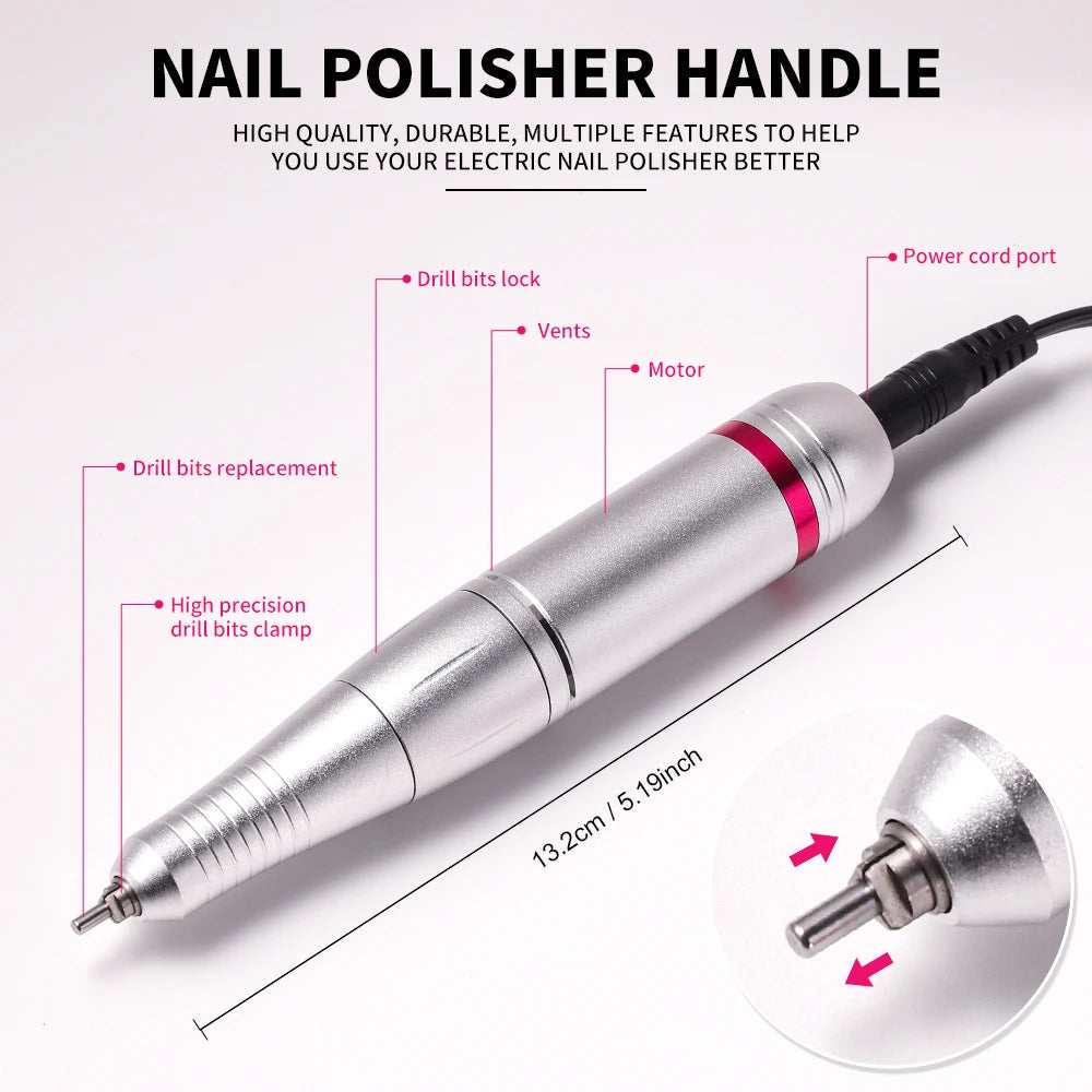 45000RPM Nail Drill Machine Professional Nail Lathe with Large LCD Screen Smart Electric Manicure Polisher Nail Art Tools    Home Decor Supply | Online Retail | ShoreShopper.com