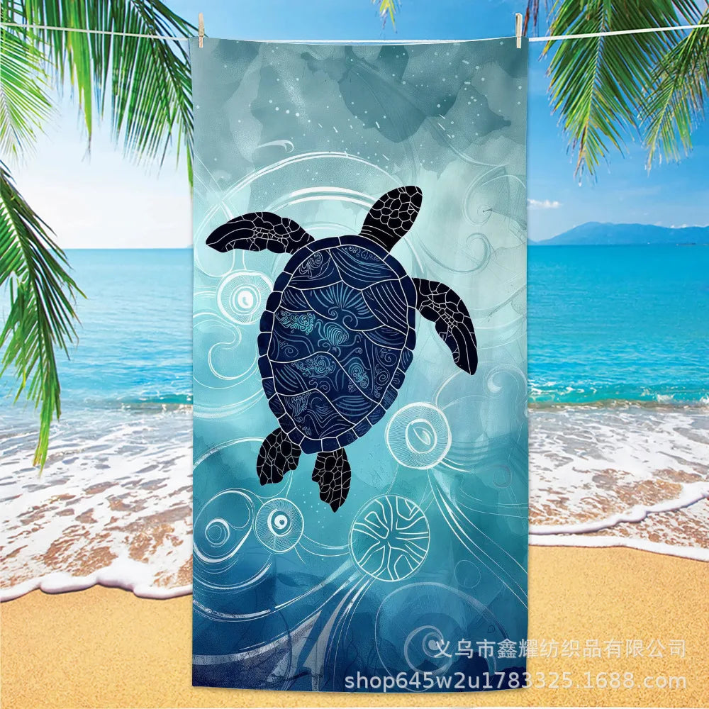 Beach Turtle Animal Printed Beach Towel, Quick Drying Absorbent Beach Towel Outdoor Sports Swimming Beach Towel Face Towel Towel    Your Coastal Marketplace | Shoreshopper.com