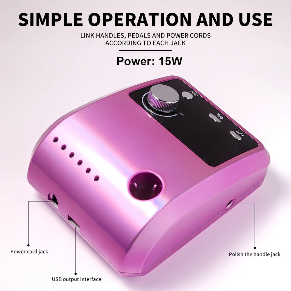 45000RPM Nail Drill Machine Professional Nail Lathe with Large LCD Screen Smart Electric Manicure Polisher Nail Art Tools    Home Decor Supply | Online Retail | ShoreShopper.com