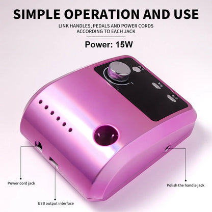 45000RPM Nail Drill Machine Professional Nail Lathe with Large LCD Screen Smart Electric Manicure Polisher Nail Art Tools    Home Decor Supply | Online Retail | ShoreShopper.com