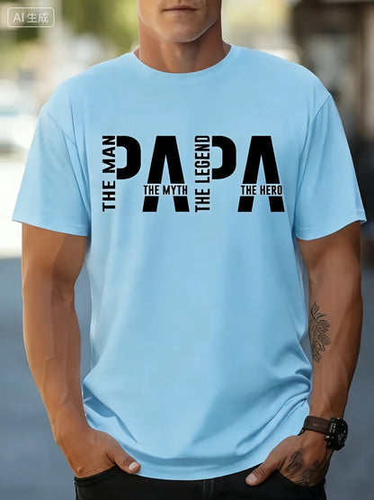 Summer Men's Father's Day Exclusive Fashion Short-sleeved Shirt with The "Dad" Theme Slogan 100% Cotton Comfortable and Casual    Your Coastal Marketplace | Shoreshopper.com