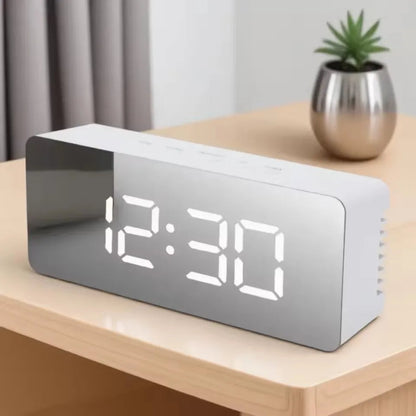 1Pc White Digital Clock LED Mirror Table Clock Snooze Display Time Night Light Desktop USB Alarm Clock Home Decor Desk Clock    Home Decor Supply | Online Retail | ShoreShopper.com