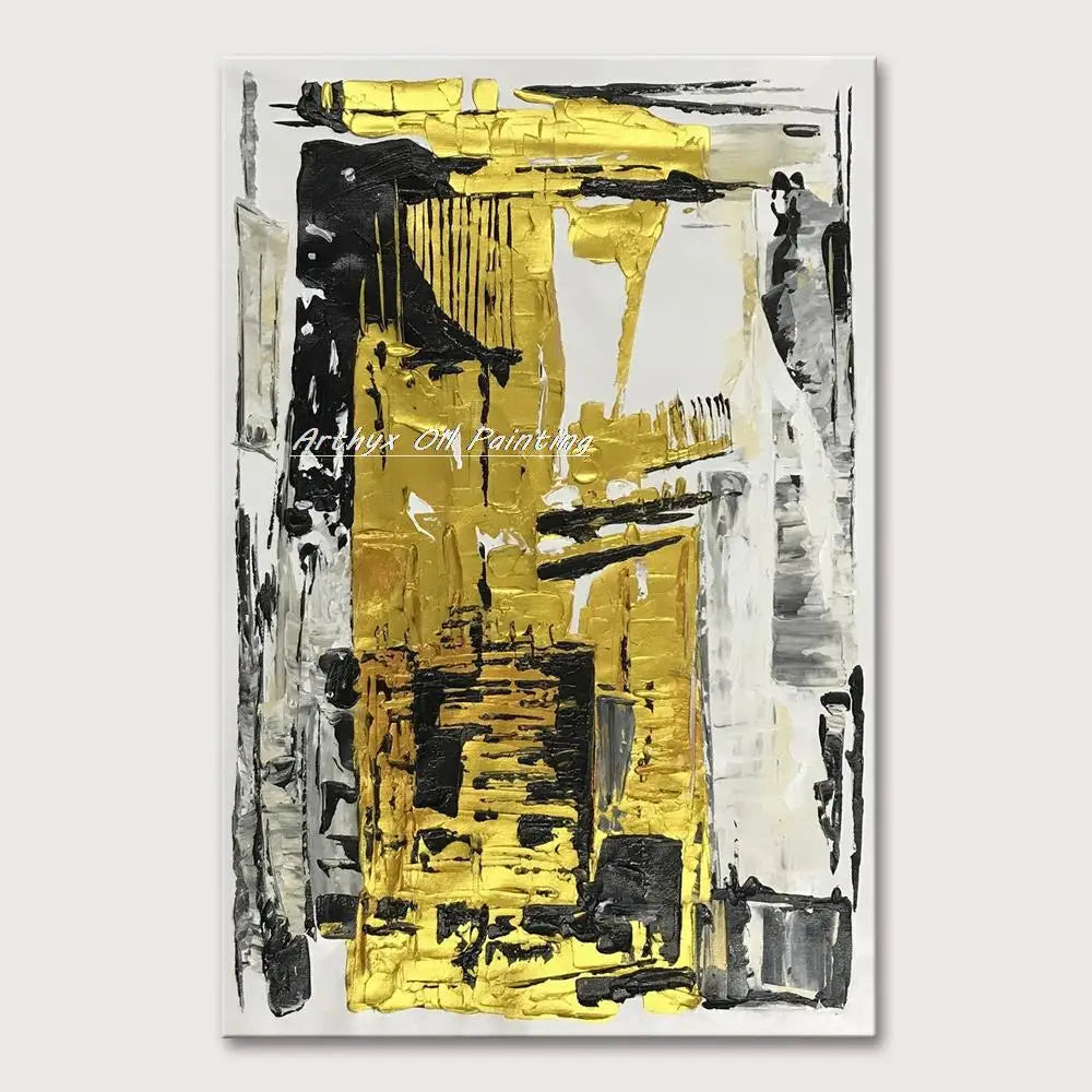 Arthyx,Handpainted Texture Abstract Golden Oil Paintings,Modern Canvas Art Large Wall Pictures Living Room Decor Home Decoration    Home Decor Supply | Online Retail | ShoreShopper.com