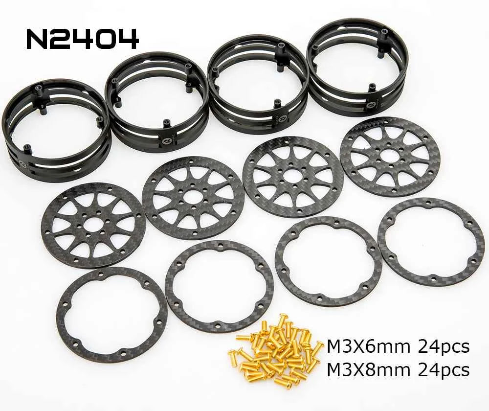 RhinoRC 2.2 inch Narrow Carbon Fiber Aluminum Pro LightWeight RC Car Crawler Wheel Pro Shafty MOA