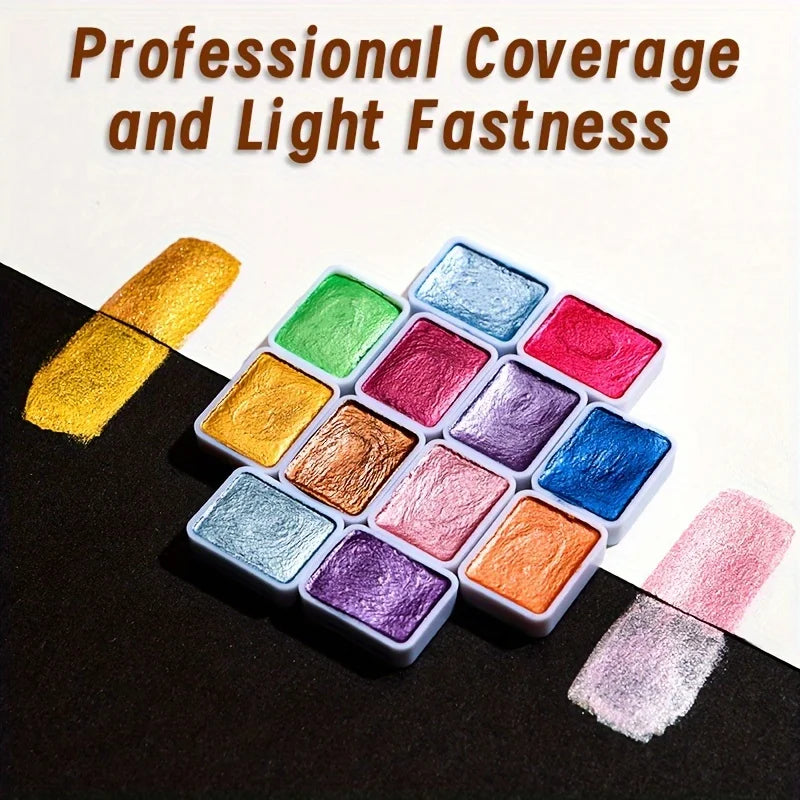 20/24/60/72 Colors Pearl Watercolor Pigment,Metallic,Shimmer,Glitter Solid Paint Mini Travel Portable Kit for Painting,Writing    Home Decor Supply | Online Retail | ShoreShopper.com