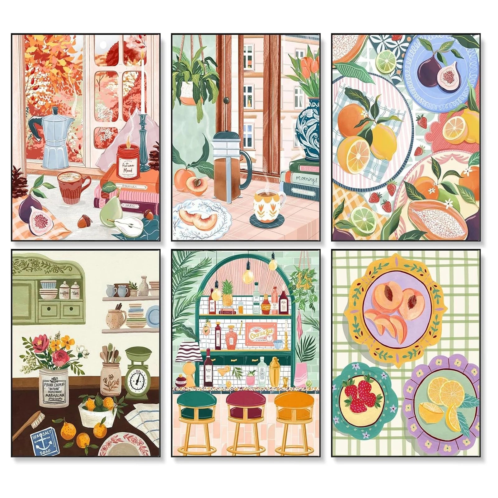 6Pcs Beginners Oil Painting Set Paint by Numbers Kit with Canvas and Brush Accessories Painting Kit for Home Office Wall Decor    Home Decor Supply | Online Retail | ShoreShopper.com