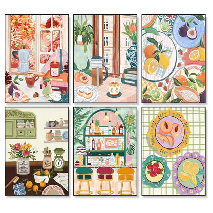 6Pcs Beginners Oil Painting Set Paint by Numbers Kit with Canvas and Brush Accessories Painting Kit for Home Office Wall Decor    Home Decor Supply | Online Retail | ShoreShopper.com