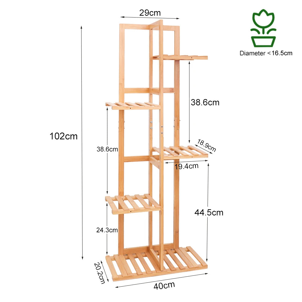 6/7 Pot Vertically Bamboo Flower Shelf Rack Plant Stand Pots Display Corner Shelving Home Indoor Outdoor    Home Decor Supply | Online Retail | ShoreShopper.com
