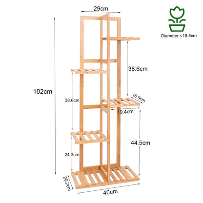 6/7 Pot Vertically Bamboo Flower Shelf Rack Plant Stand Pots Display Corner Shelving Home Indoor Outdoor    Home Decor Supply | Online Retail | ShoreShopper.com