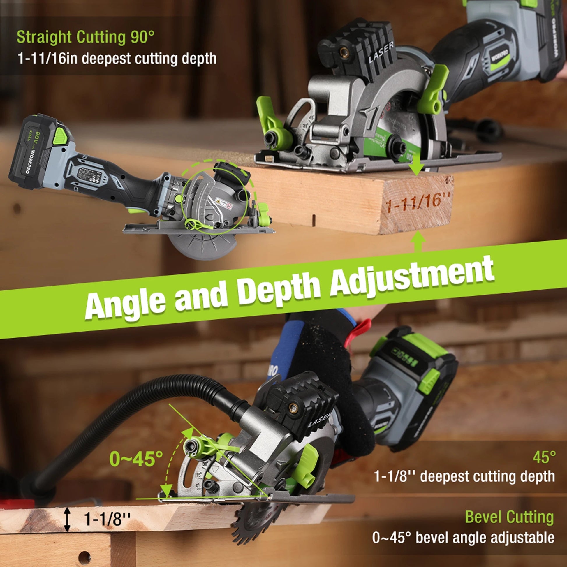 WORKPRO 20V Cordless Electric Circular Saw With Laser For Wood Ceramic Tile 115 mm Saw Blade 710W Electric Circular Saw No Laser    Home Decor Supply | Online Retail | ShoreShopper.com