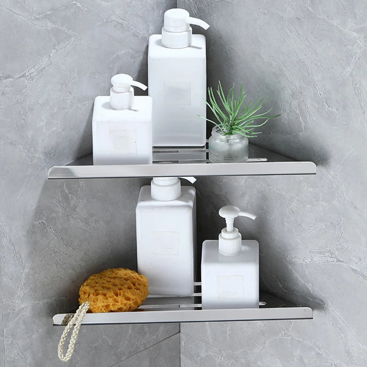 Bathroom Shelf Corner Shower Shelf No Drilling 304 Stainless Steel Corner Organizer Storage Heavy-Duty Hollow Shampoo Rack    Home Decor Supply | Online Retail | ShoreShopper.com