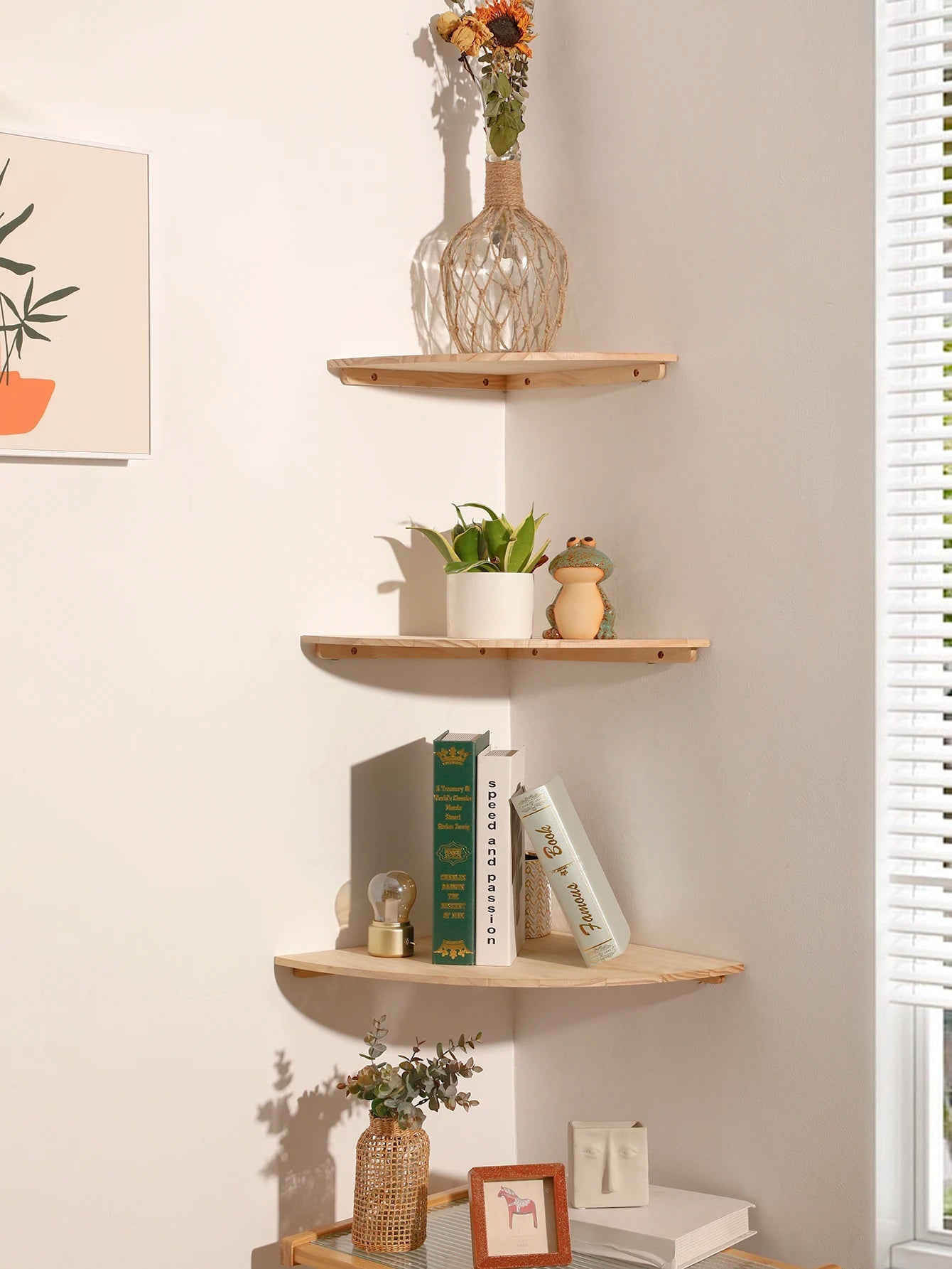 Scalloped Corner Shelves Floating Wall Shelf Storage Rack Wooden Wall Decor Bedroom Living Room Kitchen  Home Decorations Ledge    Home Decor Supply | Online Retail | ShoreShopper.com
