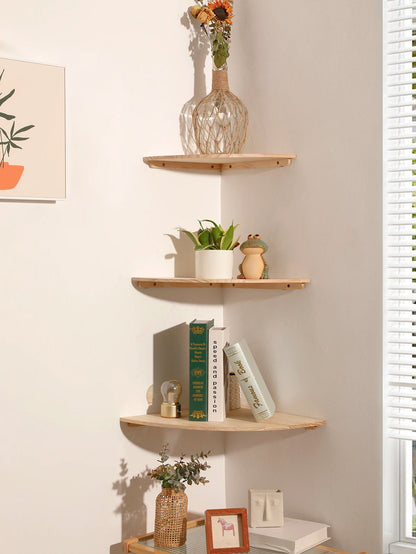Scalloped Corner Shelves Floating Wall Shelf Storage Rack Wooden Wall Decor Bedroom Living Room Kitchen  Home Decorations Ledge    Home Decor Supply | Online Retail | ShoreShopper.com