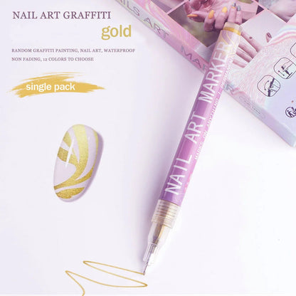 Nail Art Graffiti Pen Nail Acrylic Paint Pen Waterproof Painting Lines Pencil DIY Drawing Abstract Design Nail Accessories    Home Decor Supply | Online Retail | ShoreShopper.com