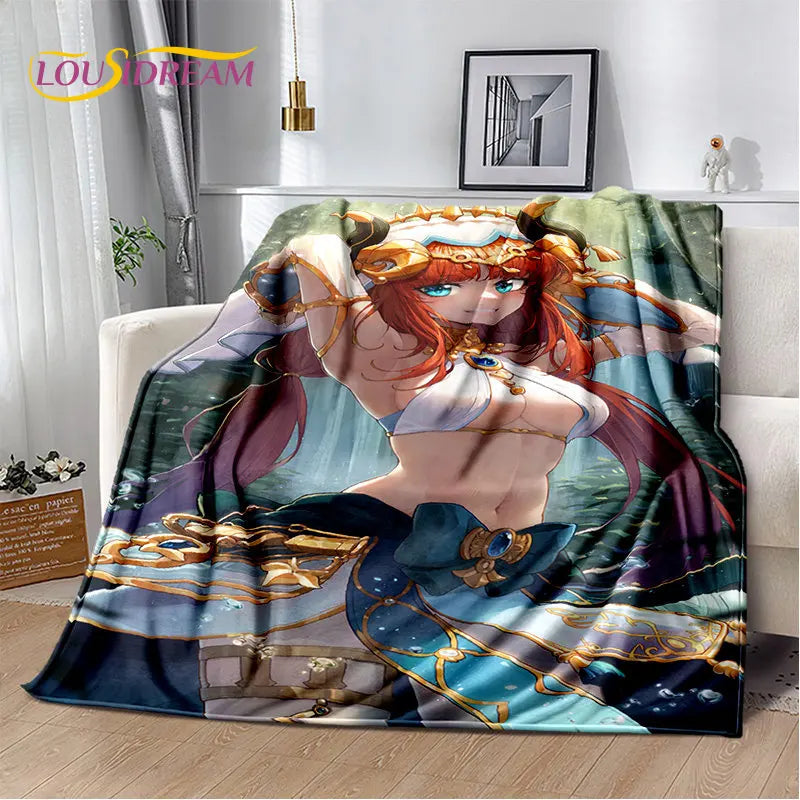 Genshin Impact Cartoon Game Soft Plush Blanket,Flannel Blanket Throw Blanket for Living Room Bedroom Bed Sofa Picnic Cover Kids    Your Coastal Marketplace | Shoreshopper.com