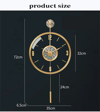 Modern Luxury Large Wall Clock With Pendulum Minimalist Decorative Art Silent Clock Nordic Living Room Bedroom Office Wall Clock    Home Decor Supply | Online Retail | ShoreShopper.com