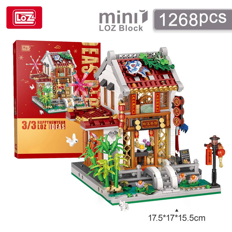 LOZ 1923 Street View Lantern Festival Pavilion Building Block Set - ShoreCo.Shop