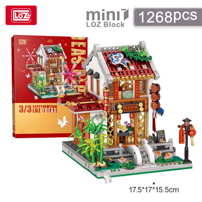 LOZ 1923 Street View Lantern Festival Pavilion Building Block Set - ShoreCo.Shop