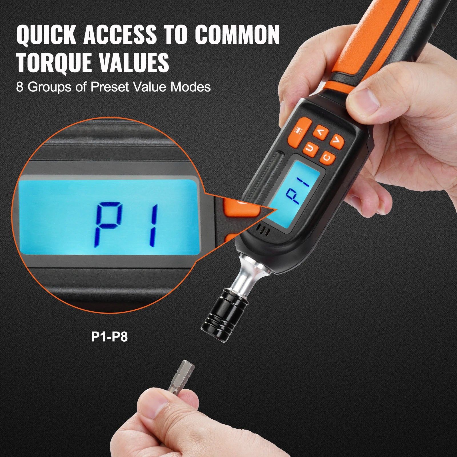SucceBuy 1/4" Digital Torque Screwdriver Drive Screwdriver Torque Wrench with Bits& Case Electrician Torque Screwdriver with LCD - ShoreCo.Shop