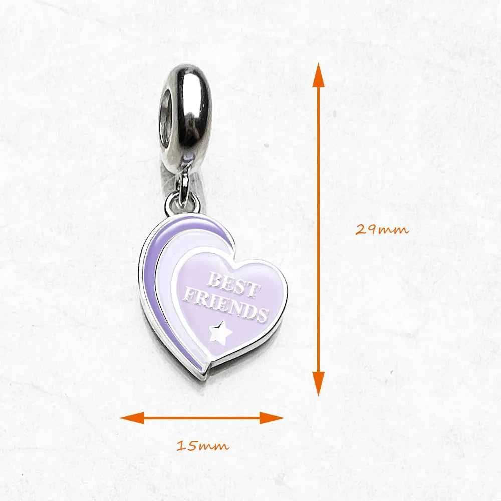 BEST FRIENDS Dangle Charm Pendant Classic 925 Sterling Silver Lucky Gift for Women Men