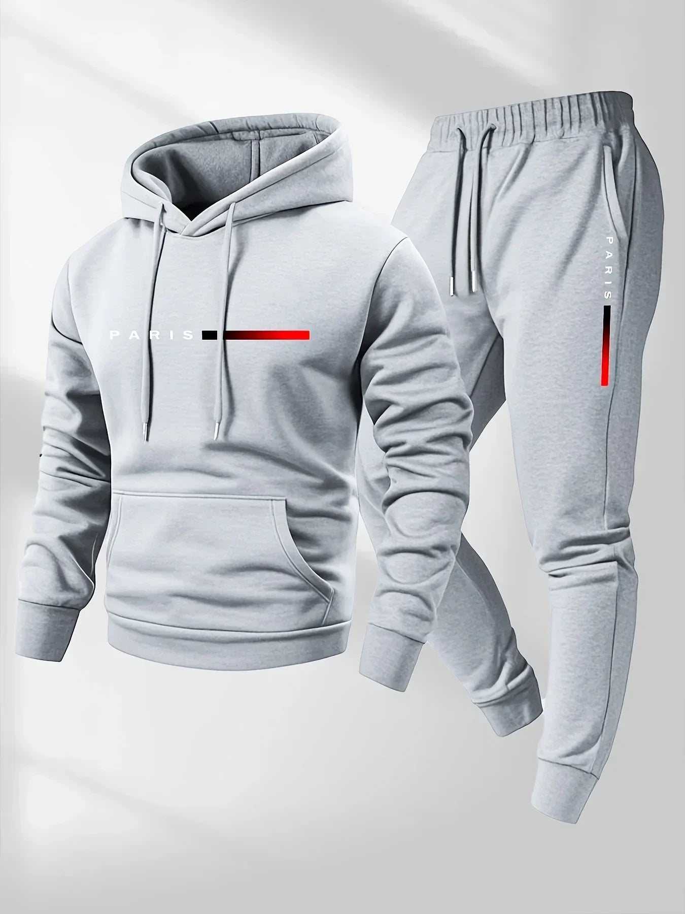 Paris Letter Printed Sweatshirt Set Men's Wool Hooded Sweatshirt Pants Set Spring and Autumn Winter Warm Casual Sportswear Set    Home Decor Supply | Online Retail | ShoreShopper.com