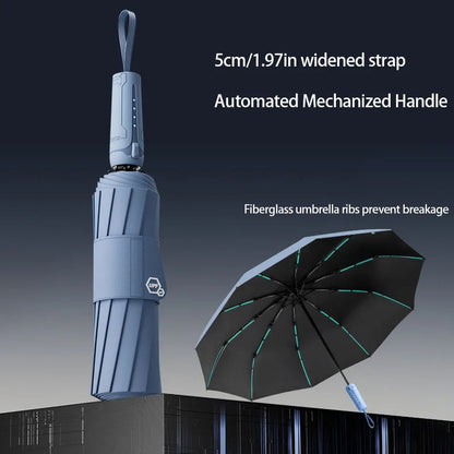 Mechanical handle umbrella, widened strap umbrella, automatic umbrella, large, sturdy, wind resistant, men's minimalist umbrella    Your Coastal Marketplace | Shoreshopper.com