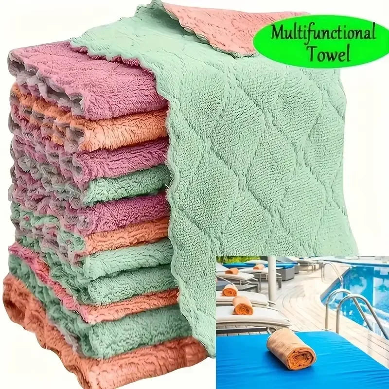 5/10/20pcs Kitchen Towel, Ultra-fine Fiber Light Gray Cleaning Cloth Set, Absorbent, Soft And Stain-removing Cloth    Home Decor Supply | Online Retail | ShoreShopper.com