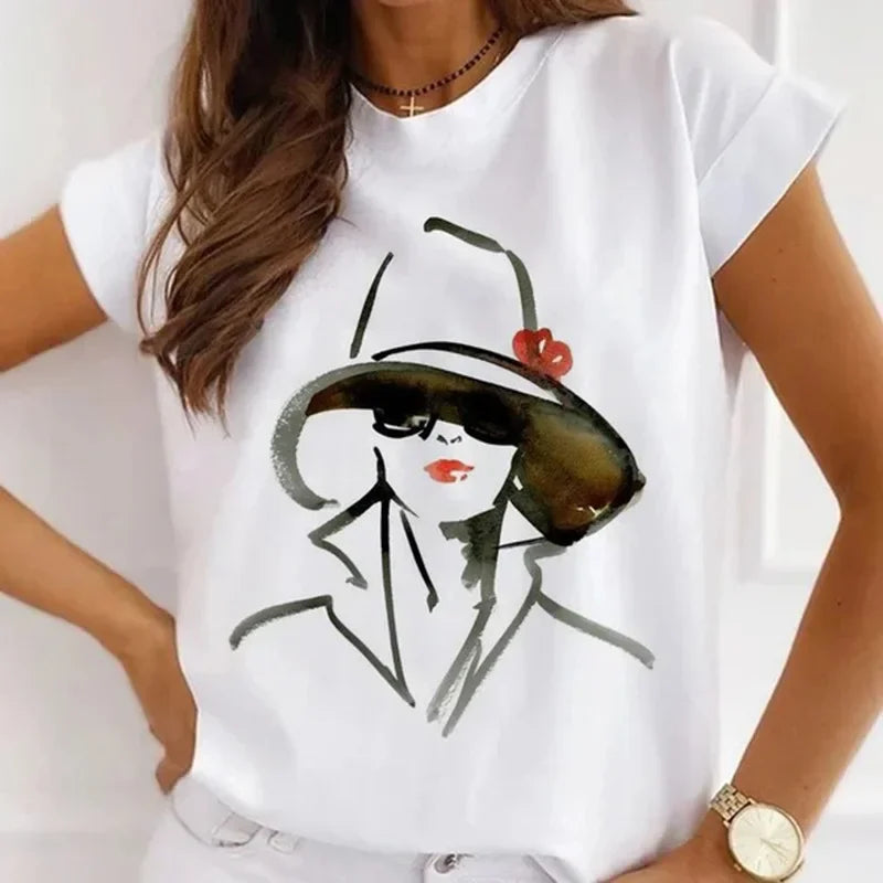 Paris Tower Print Short Sleeve Casual Women's Round Collar T-shirt Graphic T Shirts  Shirts for Women Clothes Oversized T Shirt    Home Decor Supply | Online Retail | ShoreShopper.com