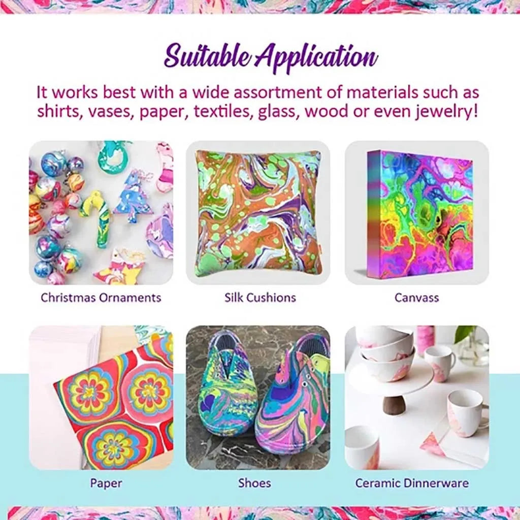 6ml Water Marbling Paint Kit Water Art Paint Set With Sketch Paper Arts Crafts For Girl Boy Creative Activities 6 Color    Home Decor Supply | Online Retail | ShoreShopper.com