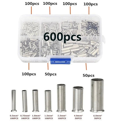 600/700pcs Bare Terminal Tubular Wire End Ferrules Mix Size Uninsulated Cable Sleeves Simple for Wire Connection Pin Crimp    Home Decor Supply | Online Retail | ShoreShopper.com
