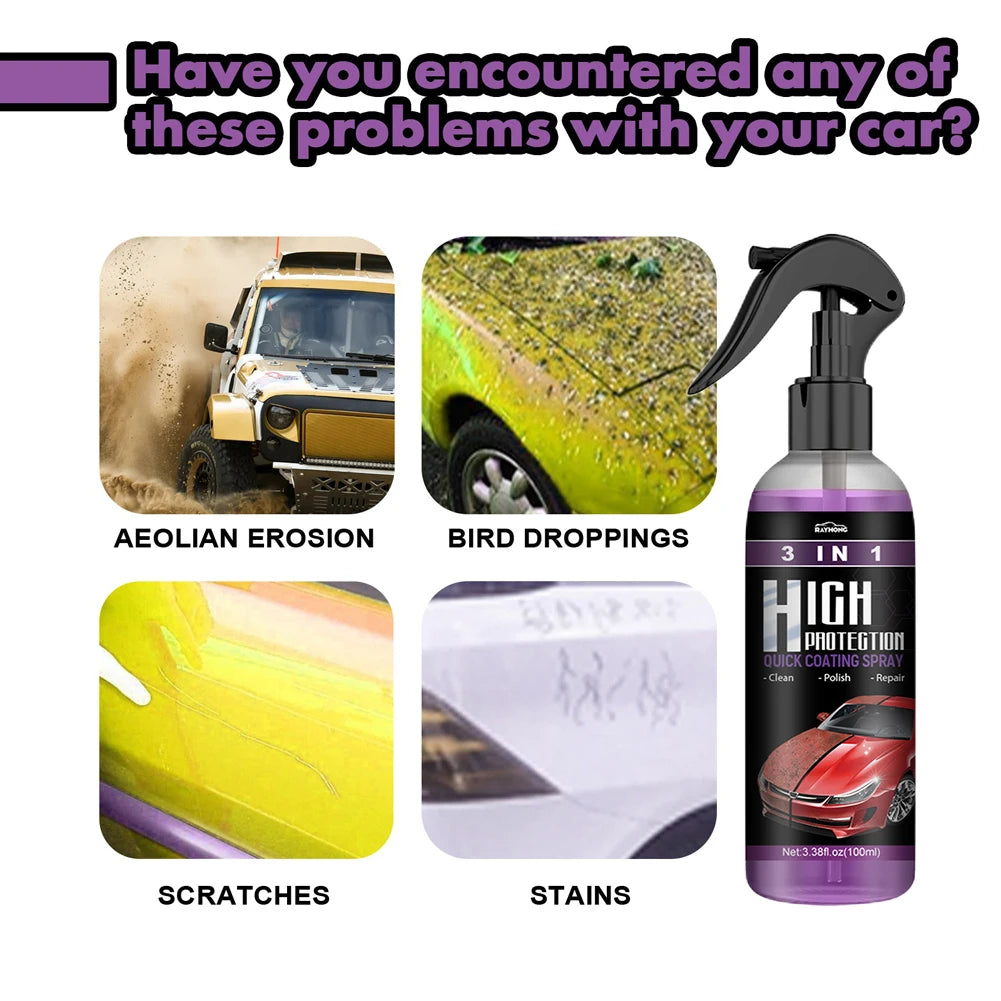 3 In 1 Car Ceramic Coating Spray High Protection Shine Armor Ceramic Car Wash Car Shield 30/100ml Polishing Spraying Wax Tools    Home Decor Supply | Online Retail | ShoreShopper.com