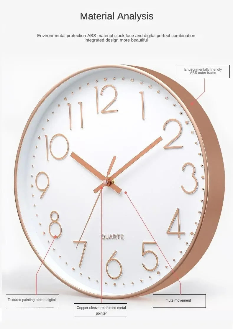 8 Inch Easy To Read Wall Clock Classic Elegant Modern Silent Quartz Clocks for Living Room Bedroom Office Study    Home Decor Supply | Online Retail | ShoreShopper.com