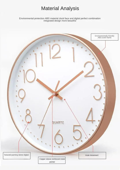 8 Inch Easy To Read Wall Clock Classic Elegant Modern Silent Quartz Clocks for Living Room Bedroom Office Study    Home Decor Supply | Online Retail | ShoreShopper.com