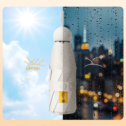 Capsule Umbrella, Portable Mini Sun Umbrella, Sunscreen Umbrella, Black Alloy Handle, with Storage Box, Dual-Use for Sun Protect    Your Coastal Marketplace | Shoreshopper.com