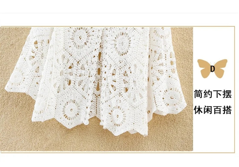 Women's Shirt 2025 Hollow out New Female Coat Knitted Shirt Lace Thin Hook Flower Loose Solid Color Fashion Top Hoodie Versatile    Your Coastal Marketplace | Shoreshopper.com