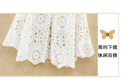 Women's Shirt 2025 Hollow out New Female Coat Knitted Shirt Lace Thin Hook Flower Loose Solid Color Fashion Top Hoodie Versatile    Your Coastal Marketplace | Shoreshopper.com