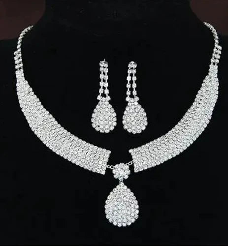 Luxurious Wedding Jewelry Sets for Bridal Bridesmaid Jewelery Drop Earring Necklace Austria Crystal Wholesale Gift    Home Decor Supply | Online Retail | ShoreShopper.com