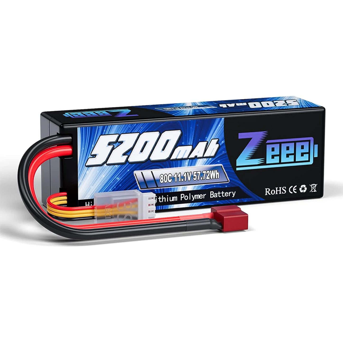 Zeee 3S LiPo RC Battery 11.1V 5200mAh 80C Hardcase w/ Plugs - ShoreCo.Shop