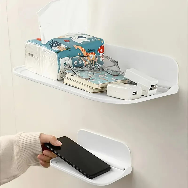 1pc Foldable Wall-mounted Shelf, For Bathroom, Toilet, Kitchen, Bedside, No Drilling Phone Storage, Wifi Router Storage    Home Decor Supply | Online Retail | ShoreShopper.com
