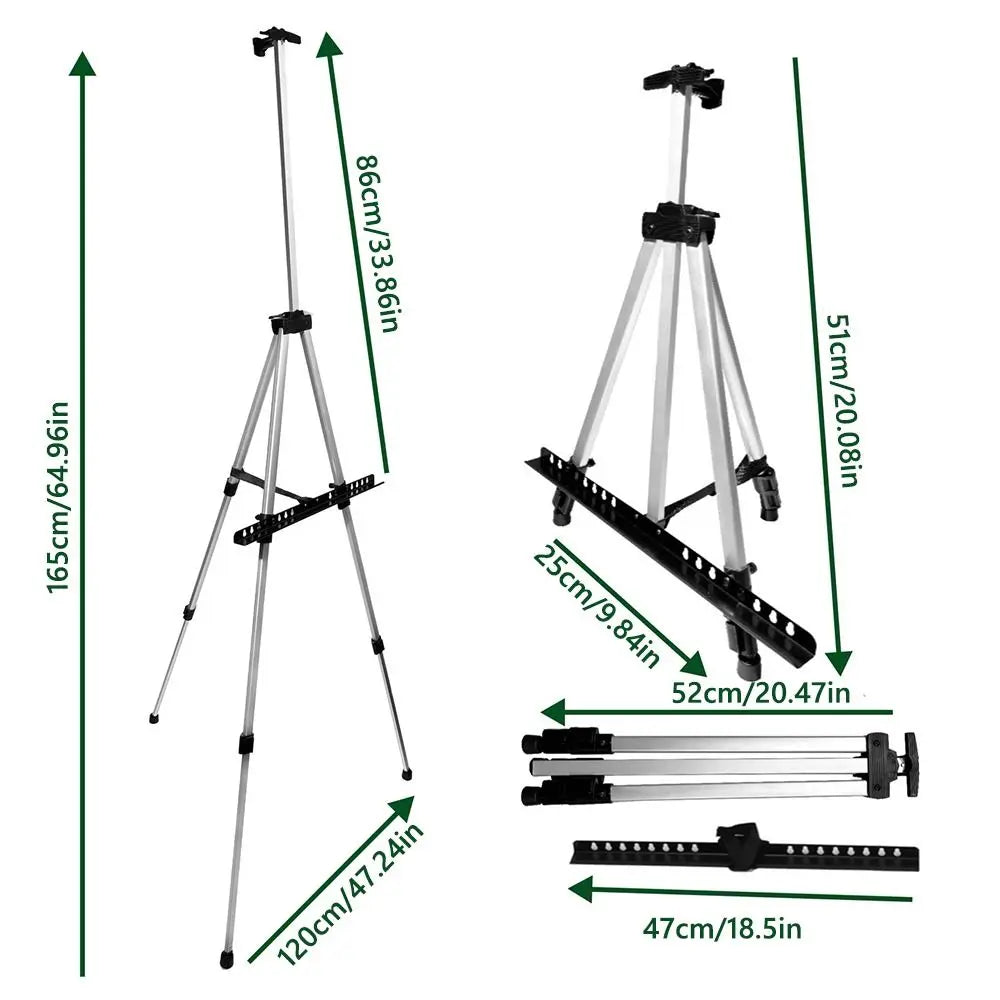 Adjustable Sketching Easel Black Silver Aluminum Alloy Sketch Drawing Easel Triangle Tool Shelf Travel Easel Art Supplies    Home Decor Supply | Online Retail | ShoreShopper.com