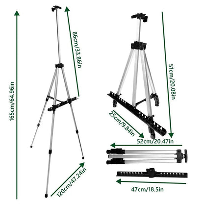 Adjustable Sketching Easel Black Silver Aluminum Alloy Sketch Drawing Easel Triangle Tool Shelf Travel Easel Art Supplies    Home Decor Supply | Online Retail | ShoreShopper.com
