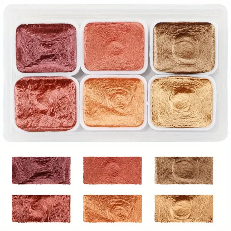 6-Color Iridescent Watercolor Paint Set for Artists and Painting Enthusiasts, Perfect for Professional Artistic Purposes    Home Decor Supply | Online Retail | ShoreShopper.com