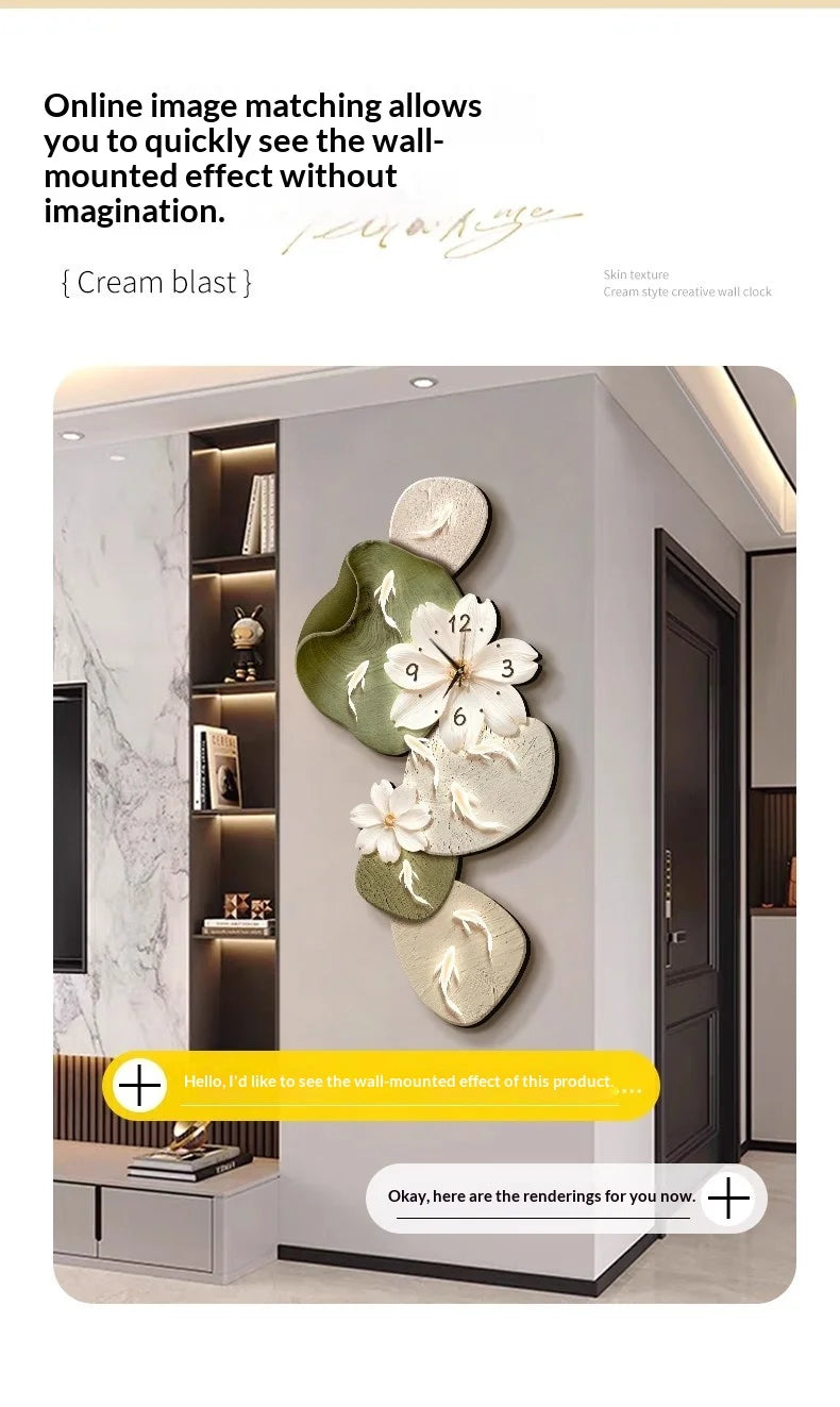 Wall Clock Modern Minimalist Nine Koi Fish Large Silent Wall Clock Home Decor Living Room Bedroom TV Background No Drilling    Home Decor Supply | Online Retail | ShoreShopper.com