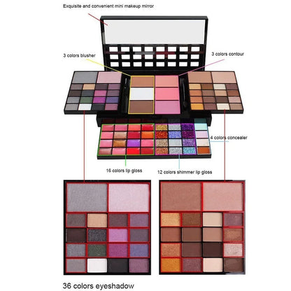 40/74/78 Colors Glitter Eyeshadow Palette Matte Waterproof Long Lasting Pressed Powder Cosmetics Kit  Fashion Women MakeUp Tools - ShoreCo.Shop