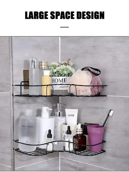 Toilet Storage Rack Bathroom Shelf No-Drill Corner Shelf Shower Wall Mounted Shelf Bracket Bathroom Accessory Organizer Shampoo    Home Decor Supply | Online Retail | ShoreShopper.com